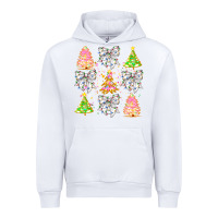 White Christmas Trees And Bow Urban Hoodie - CowhideDigitalArt