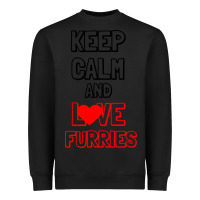 Black Keep Calm And Love Furries Heavyweight Sweatshirt - Bettercallsaul