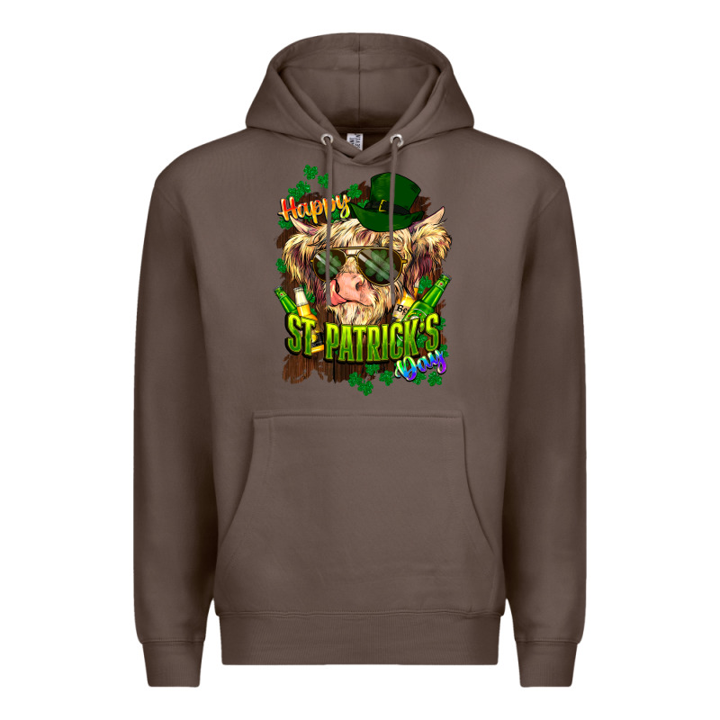 St. Patrick's Day Cow Premium Hoodie by HowdyJamesFarm | Teevron