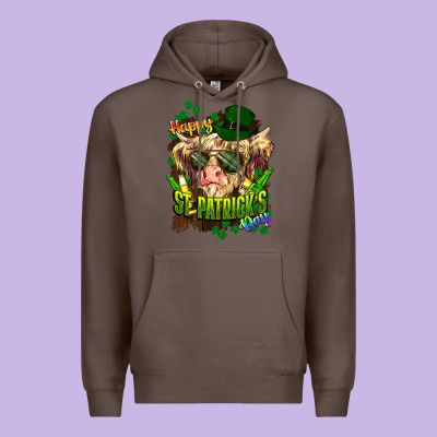 St. Patrick's Day Cow Premium Hoodie Designed By Howdyjamesfarm