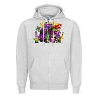Dove Grey mardi gras gnome truck Zipper Hoodie - CowGirlArtShop