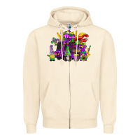 Sandshell mardi gras gnome truck Zipper Hoodie - CowGirlArtShop