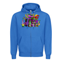 True Royal mardi gras gnome truck Zipper Hoodie - CowGirlArtShop