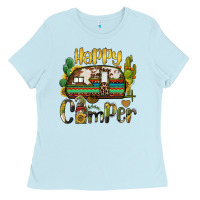 Happy Camper Caravan And Gnome Ladies Tee | Teevron