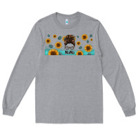Heather Grey western mama messy bun Long Sleeve Tee - Jasminsmagicworld