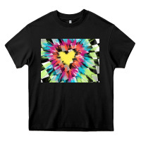 Black tie dye hearth shaped race flag background 3200x2400 Heavy Core Tee - AdoDesignShop