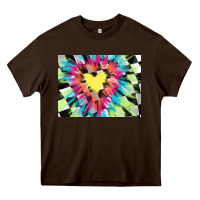 Chocolate Brown tie dye hearth shaped race flag background 3200x2400 Heavy Core Tee - AdoDesignShop