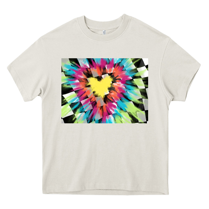 Tie Dye Hearth Shaped Race Flag Background 3200x2400 Heavy Core Tee by AdoDesignShop | Teevron