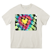 Cream tie dye hearth shaped race flag background 3200x2400 Heavy Core Tee - AdoDesignShop