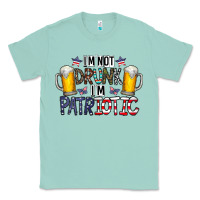 Seafoam I'm Not Drunk I'm Patriotic Classic Tee - CowhideDigitalArt