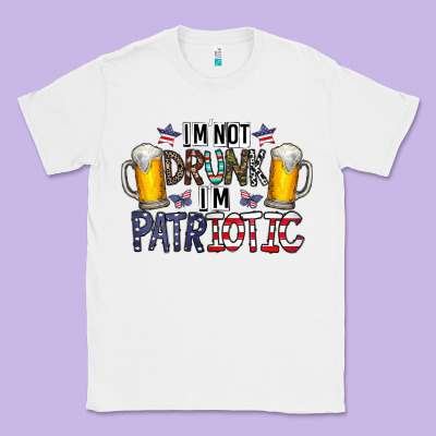 I'm Not Drunk I'm Patriotic Classic Tee Designed By Cowhidedigitalart