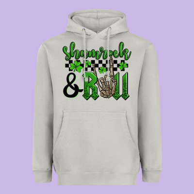 St. Patrick's Day Shamrock And Roll Heavyweight Hoodie Designed By Oliviacreatesart