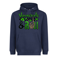 Navy St. Patrick's Day Shamrock and roll Heavyweight Hoodie - OliviaCreatesArt