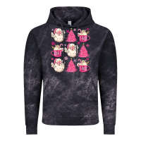 Cloud Black retro doodle pink christmas Vintage Hoodie - MaliasSmallBusiness