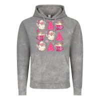 Cloud Rock retro doodle pink christmas Vintage Hoodie - MaliasSmallBusiness