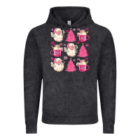 Vintage Black retro doodle pink christmas Vintage Hoodie - MaliasSmallBusiness
