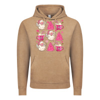 Vintage Coffee retro doodle pink christmas Vintage Hoodie - MaliasSmallBusiness