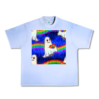 Grape Ice Pride lgbtq ghosts and heart with rainbow seamless Urban Heavy Tee - BundleAndBundleShop