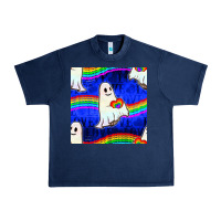 Navy Pride lgbtq ghosts and heart with rainbow seamless Urban Heavy Tee - BundleAndBundleShop