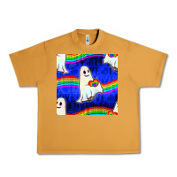 Peanut Butter Pride lgbtq ghosts and heart with rainbow seamless Urban Heavy Tee - BundleAndBundleShop