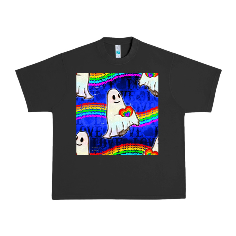 Pride Lgbtq Ghosts And Heart With Rainbow Seamless Urban Heavy Tee by BundleAndBundleShop | Teevron