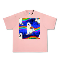 Salmon Pride lgbtq ghosts and heart with rainbow seamless Urban Heavy Tee - BundleAndBundleShop