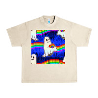 Sandshell Pride lgbtq ghosts and heart with rainbow seamless Urban Heavy Tee - BundleAndBundleShop