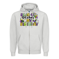 Dove Grey bead up bitches itsmy birthday cg (1) Zipper Hoodie - CowGirlArtShop