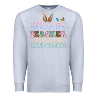 Heather Grey Easter bunny Teacher Premium Sweatshirt - OliviaCreatesArt