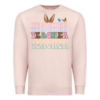 Pale Pink Easter bunny Teacher Premium Sweatshirt - OliviaCreatesArt