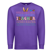 Purple Easter bunny Teacher Premium Sweatshirt - OliviaCreatesArt