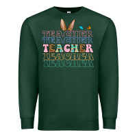Sports Green Easter bunny Teacher Premium Sweatshirt - OliviaCreatesArt