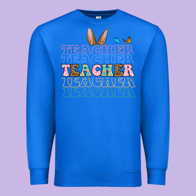 Easter Bunny Teacher Premium Sweatshirt Designed By Oliviacreatesart