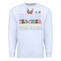 White Easter bunny Teacher Premium Sweatshirt - OliviaCreatesArt