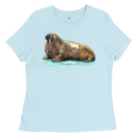 Baby Blue Walrus Ladies Tee - LillyAllenDesigns