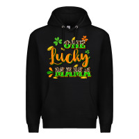 Black One lucky Mama St. Patrick's Day Premium Hoodie - CowGirlArtShop