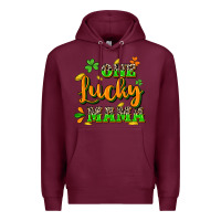 Burgundy One lucky Mama St. Patrick's Day Premium Hoodie - CowGirlArtShop
