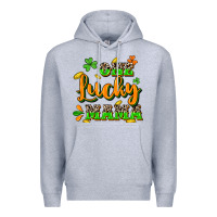 Heather Grey One lucky Mama St. Patrick's Day Premium Hoodie - CowGirlArtShop