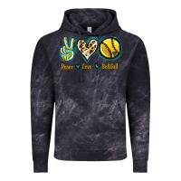 Cloud Black Peace Love Softball Vintage Hoodie - Jasminsmagicworld