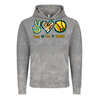 Cloud Rock Peace Love Softball Vintage Hoodie - Jasminsmagicworld