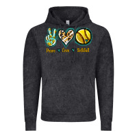 Vintage Black Peace Love Softball Vintage Hoodie - Jasminsmagicworld