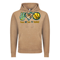 Vintage Coffee Peace Love Softball Vintage Hoodie - Jasminsmagicworld