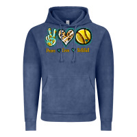 Vintage Denim Peace Love Softball Vintage Hoodie - Jasminsmagicworld
