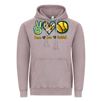 Vintage Zinc Peace Love Softball Vintage Hoodie - Jasminsmagicworld