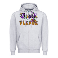 Heather Grey beads please Zipper Hoodie - CowGirlArtShop