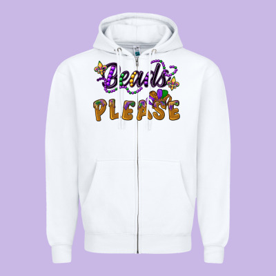 Beads Please Zipper Hoodie Designed By Cowgirlartshop