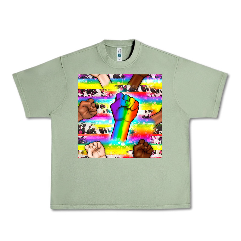Pride Lgbtq Hands With Cowhide Seamless Pattern Urban Heavy Tee by BundleAndBundleShop | Teevron