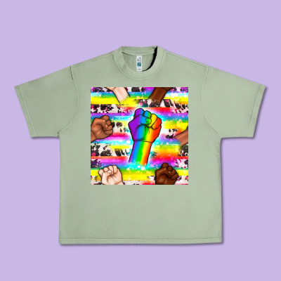 Pride Lgbtq Hands With Cowhide Seamless Pattern Urban Heavy Tee Designed By Bundleandbundleshop