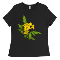 Black yellow elder flower Ladies Tee - LillyAllenDesigns