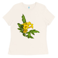 Bone yellow elder flower Ladies Tee - LillyAllenDesigns